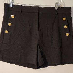Maurices Black Women's Shorts with Gold Button Accents